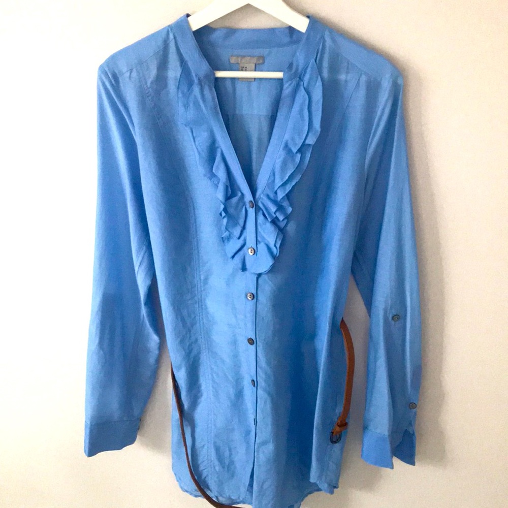 H&M button down shirt with a belt